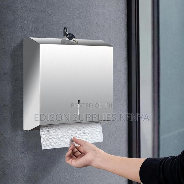 Serviette Dispenser Stainless Steel Keyed Paper Towel Holder