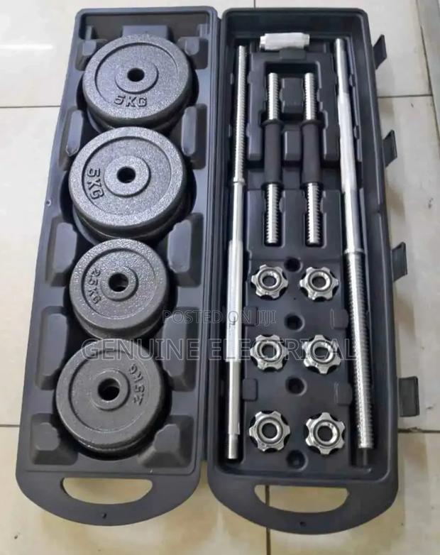 50kgs Chrome Dumbells With Burbell and Case