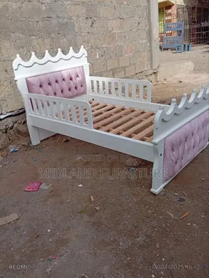 Pink Kids Bed for Girls With Knob Decor