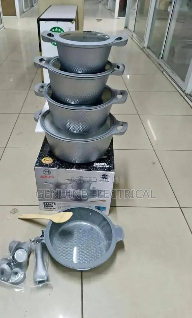 11pc Silicone Rubber Bosch Granite Cookware Set - main view