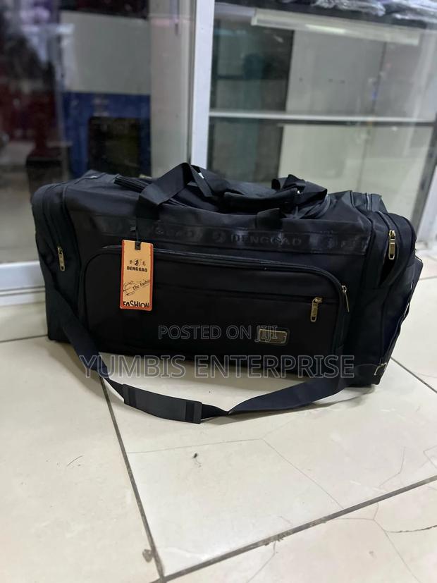 Black Canvas Large Size Quality Travelling Duffel Bag