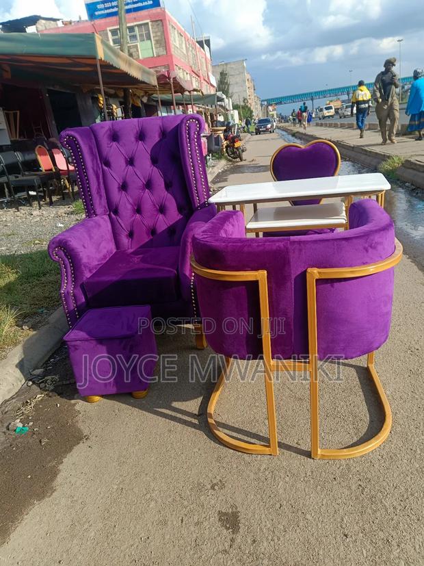 Pedicure Seat Plus Stool And Manicure Set, Purple - thumbnail 3