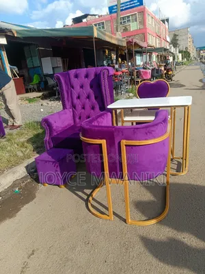 Pedicure Seat Plus Stool And Manicure Set, Purple