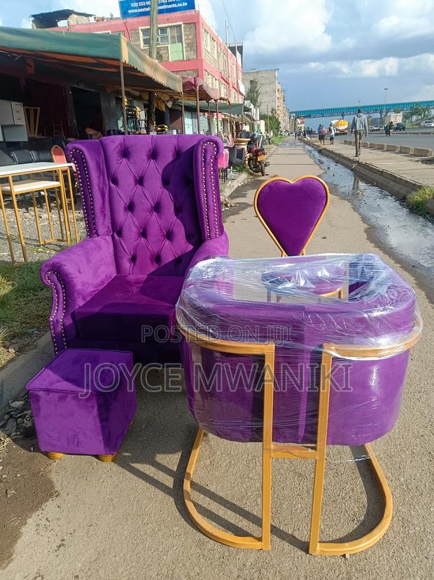 Pedicure Seat and Pouf, 2 Manicure Seats Purple - thumbnail 3