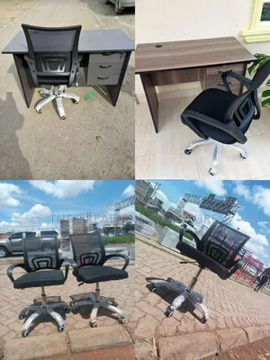 1m Office Desk With Black Mesh Chair Rx4wa