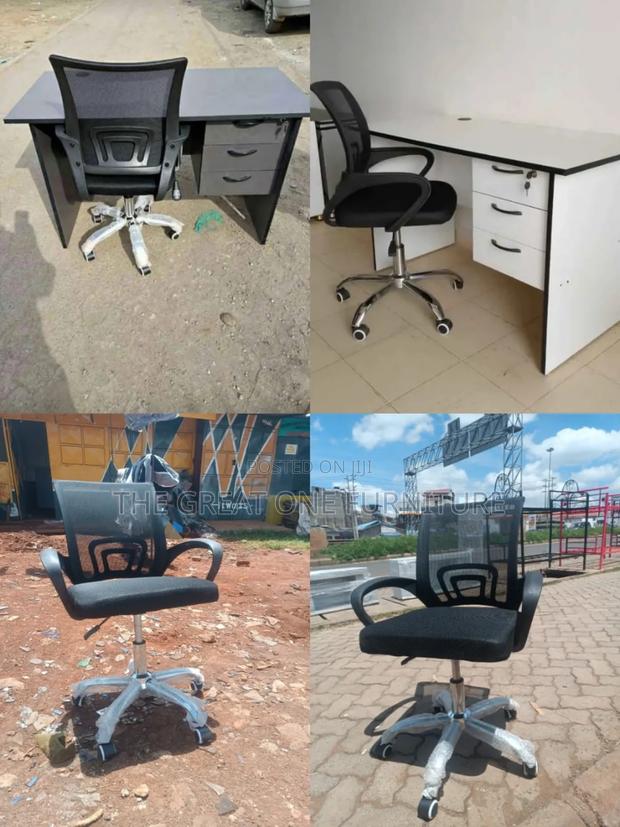 Vintage 1m Office Desk With Mesh Office Chair Kl9yg