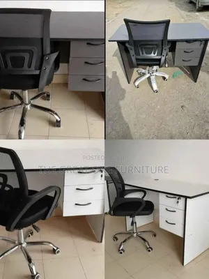 Elegant 1m Office Desk With Mesh Swivel Chair Qb6tf