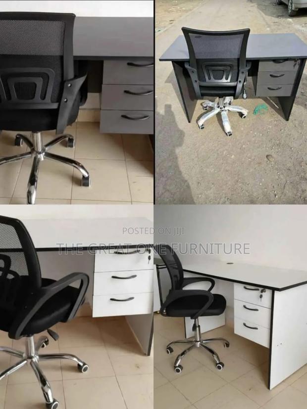 Elegant 1m Office Desk With Mesh Swivel Chair Qb6tf