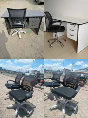 1m Lockable Office Desk With Secretarial Mesh Chair Hm5ex