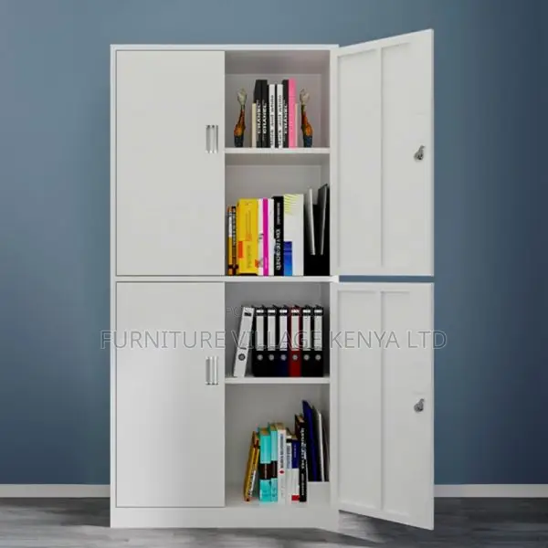 Cabinets:Tall Steel 4-Door Office Storage Cabinet