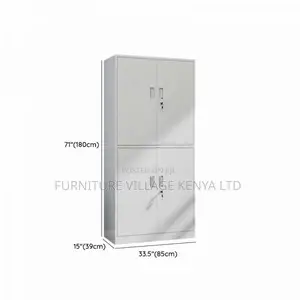 Cabinets:Tall Steel 4-Door Office Storage Cabinet