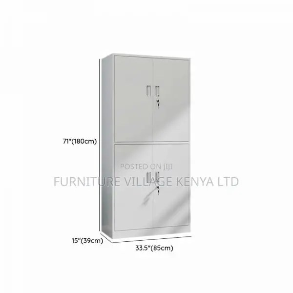 Cabinets:Tall Steel 4-Door Office Storage Cabinet