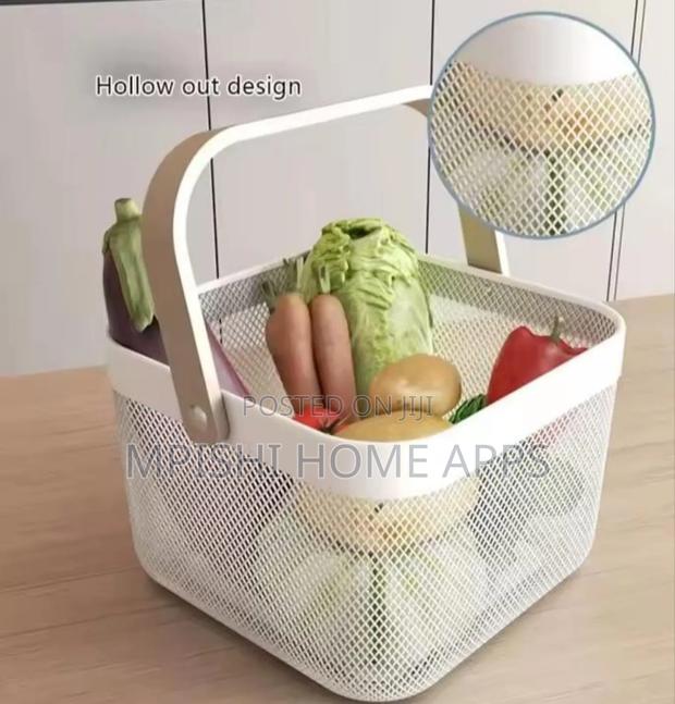 Mesh Wire Basket With Wooden Handle - thumbnail 2