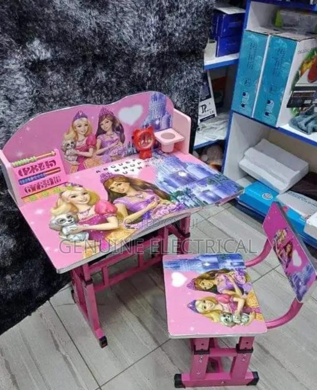 Kids Study Table Chair Set; Metal Wood - main view