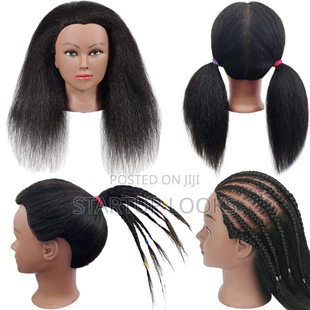 Salon Training Dummy Human Hair Black - thumbnail 2