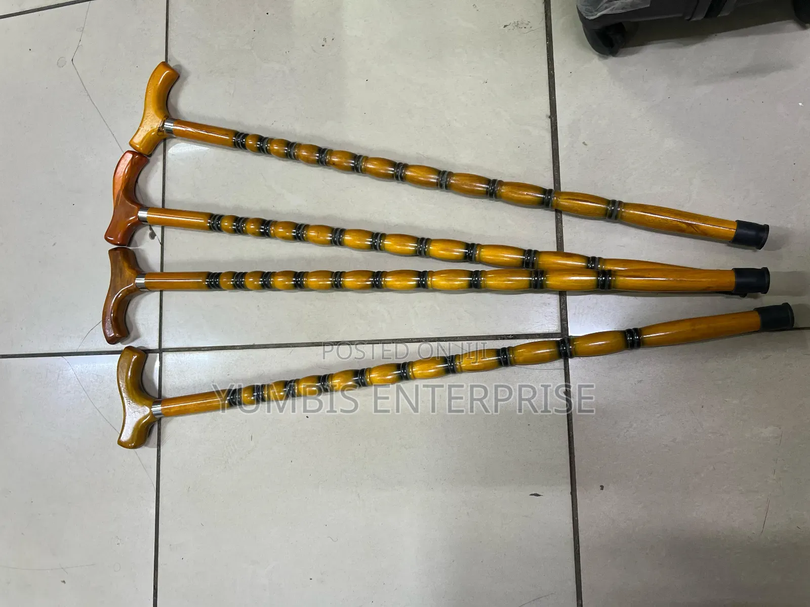 Stylish Wooden Light Brown Walking Sticks 1000 KSH