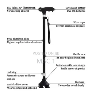 Rubber Base Walking Stick / Cane