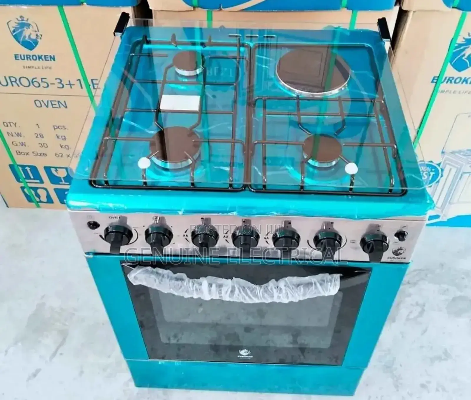Free Standing Cooker, Euroken, (60*65 3+1)2 Heater Oven