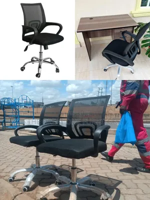 1m Gray Lockable Office Desk With Mesh Office Chair As9jb