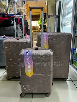 Rose Gold Rubber Suitcase Set of 3 PCS at 9000