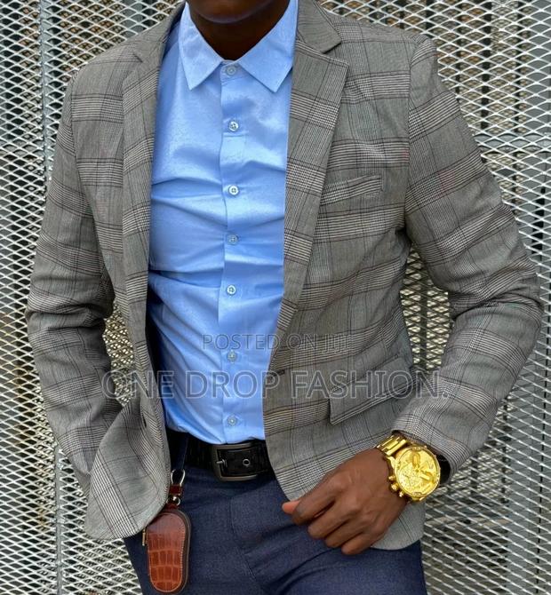 Men Checked-Casual Blazers - thumbnail 2