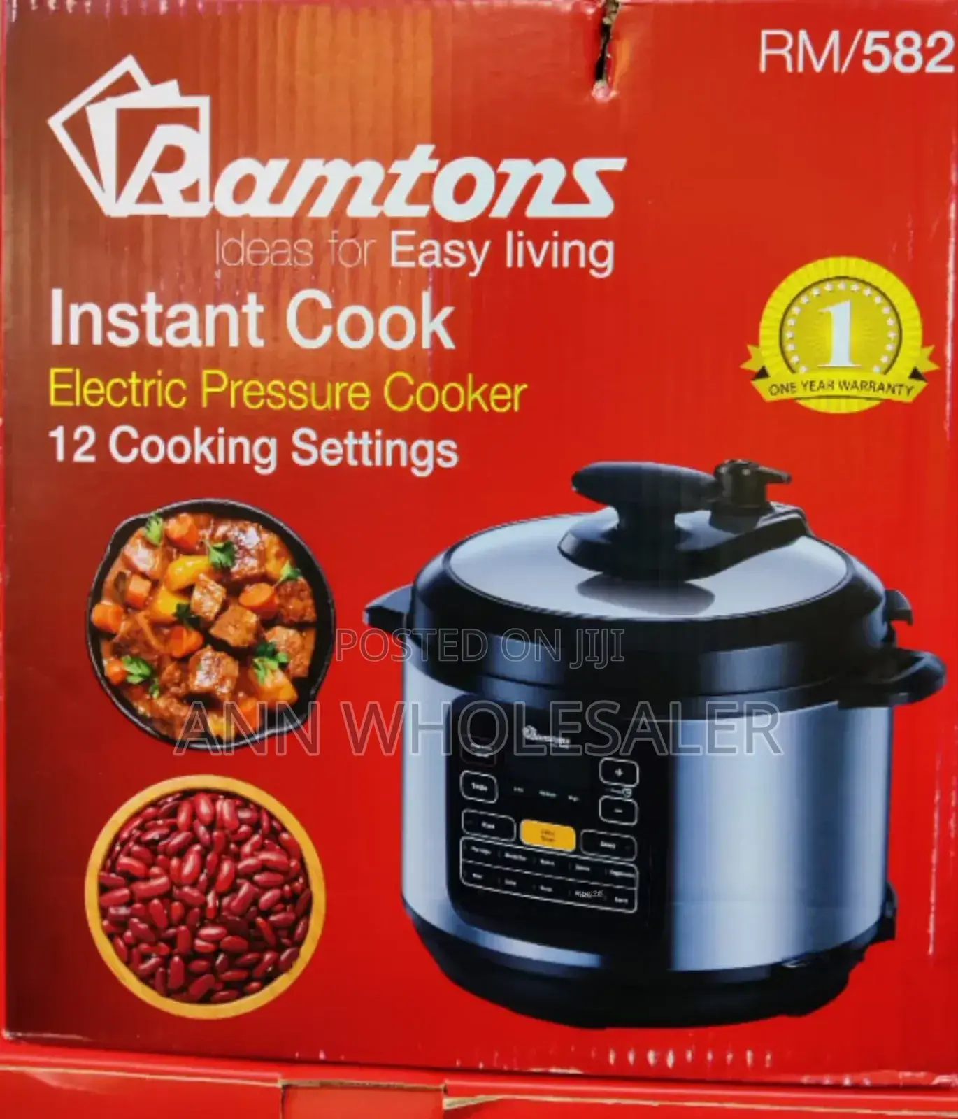 With Warranty Electric Ramtons Pressure Cooker P/8