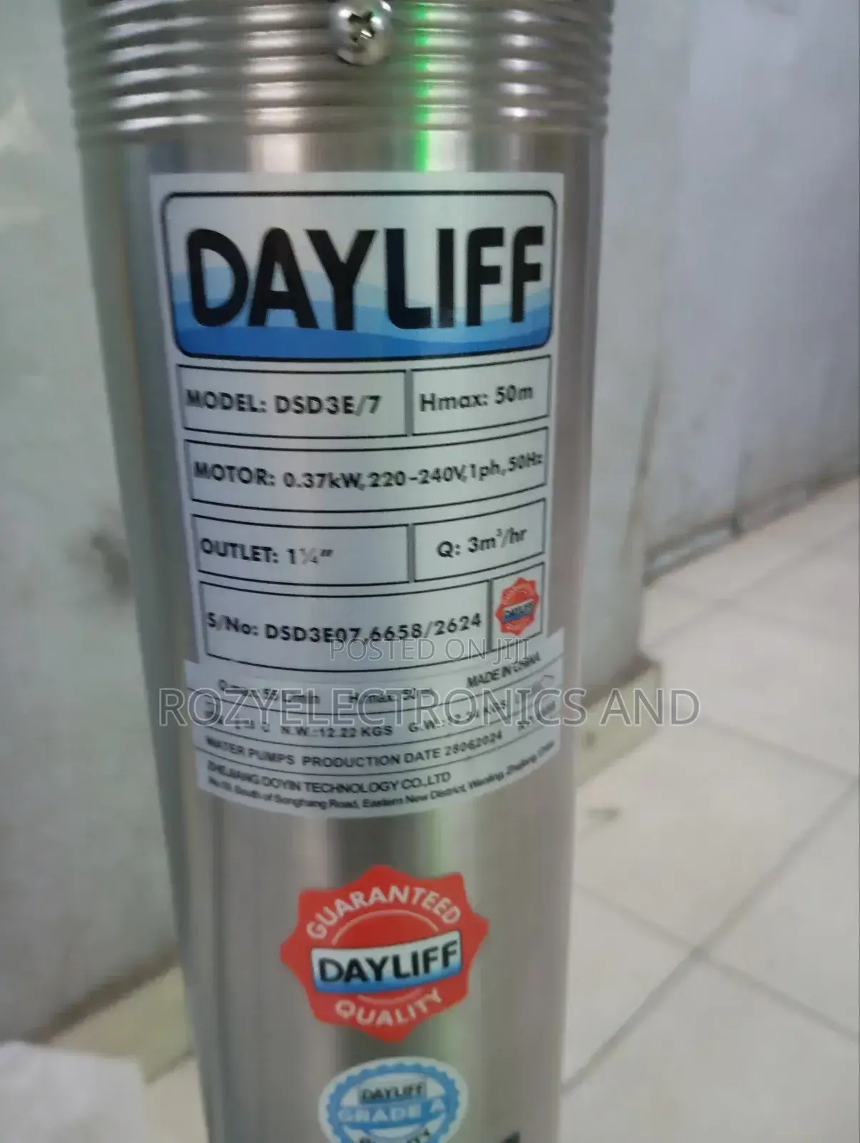 Dayliff Submasible Pump 50 M Head