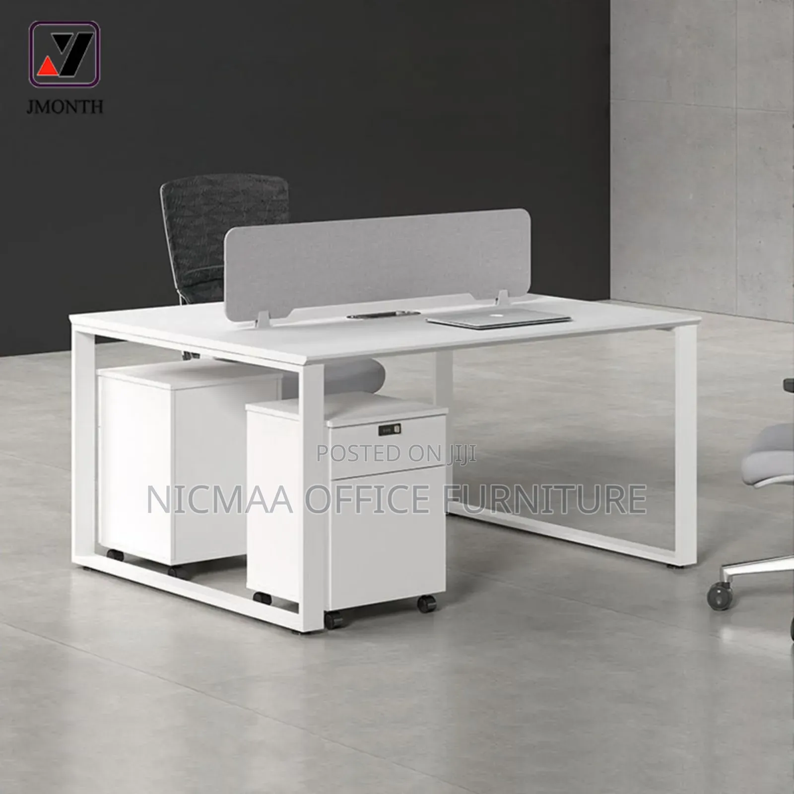 White Minimalist 2-Way Workstation