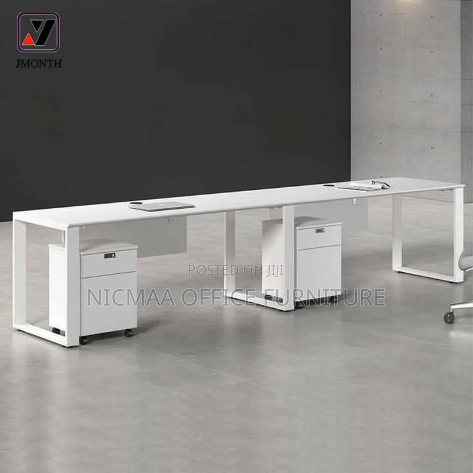 White Minimalist 2-Way Workstation