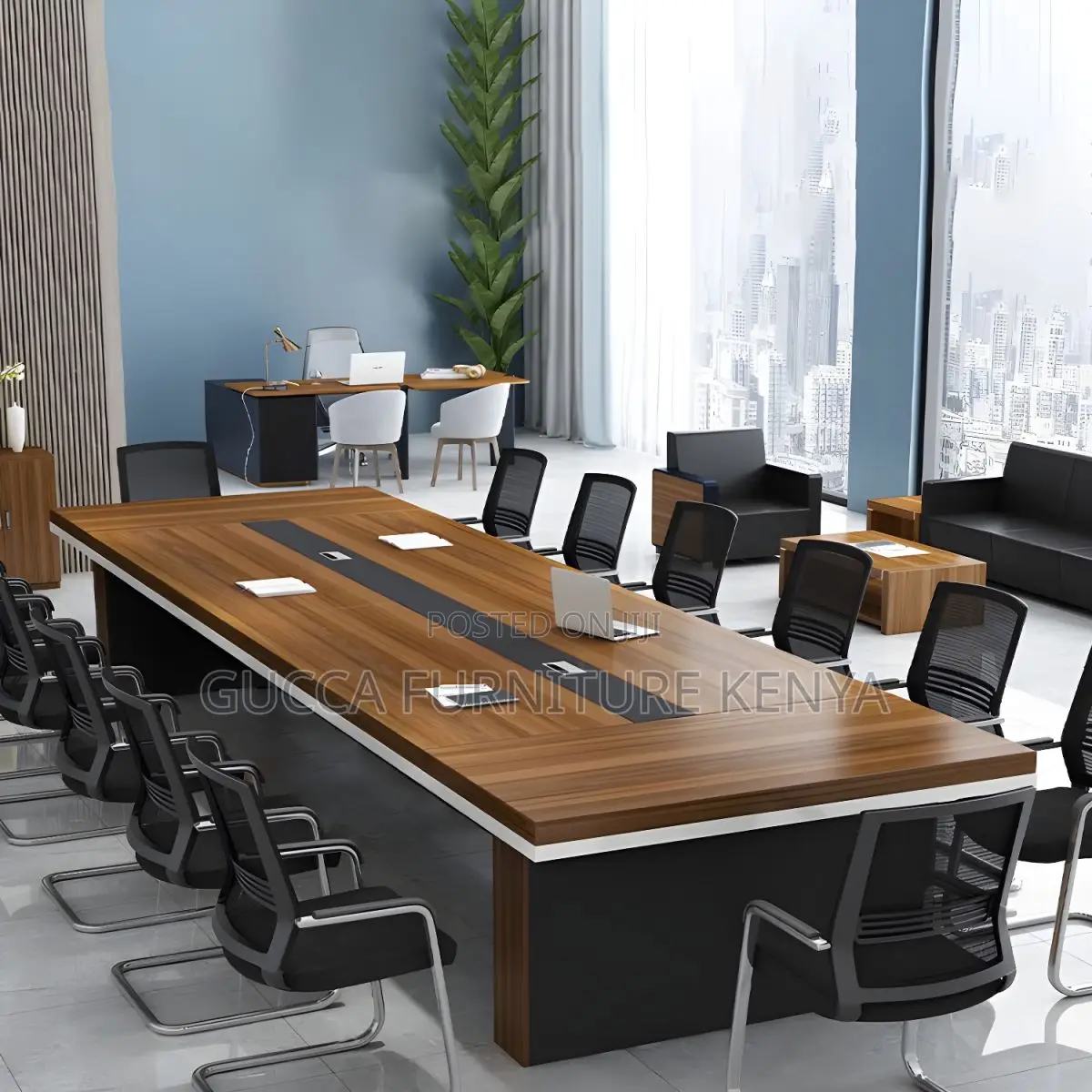 Office Tables:Modern Wood Long 3 Meter Conference Table