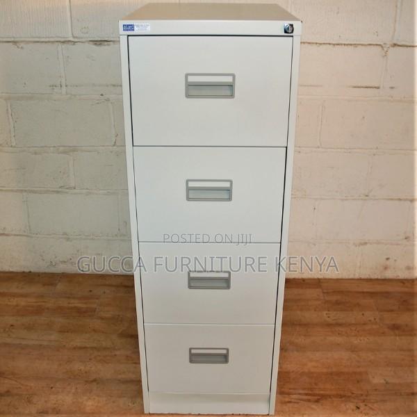 Cabinets: Silverline Light Grey 4-Drawer Filing Cabinet - main view