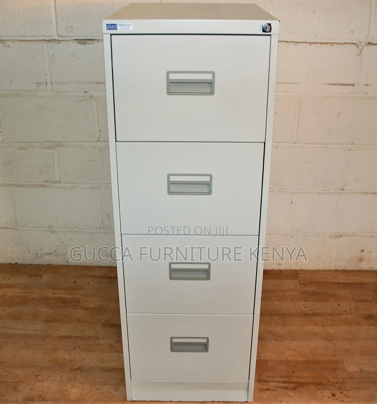 Cabinets: Silverline Light Grey 4-Drawer Filing Cabinet
