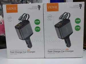 Vidvie 4 In1 Fast Car Charger With Retractable Cables