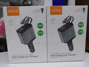 Vidvie 4 In1 Fast Car Charger With Retractable Cables