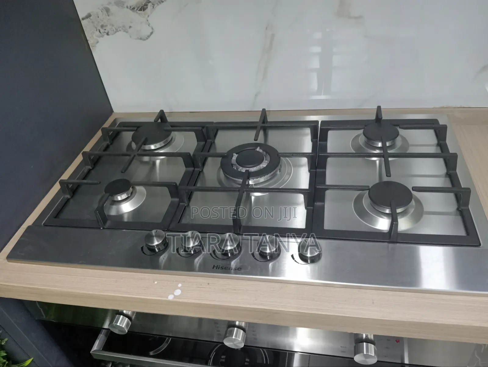 Hisense 5 Burner With 1 Wok Gas Hob Silver 90cm