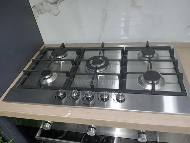 Hisense 5 Burner With 1 Wok Gas Hob Silver 90cm
