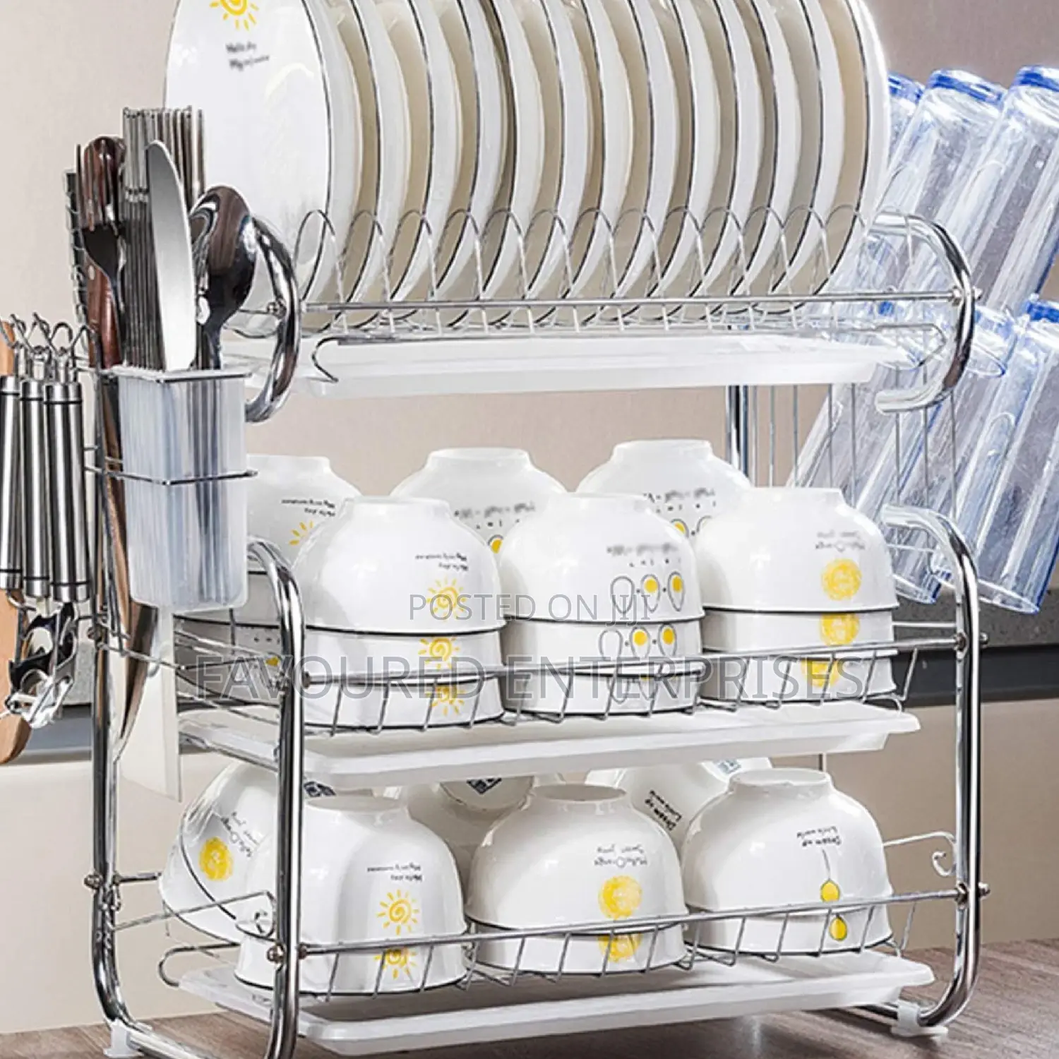 3 Layer Dish Rack Stainless Steel