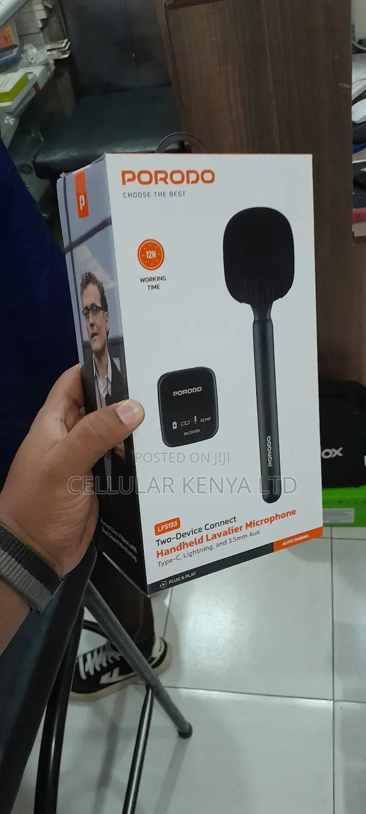 Porodo Two-Device Connect Handheld Lavalier Microphone