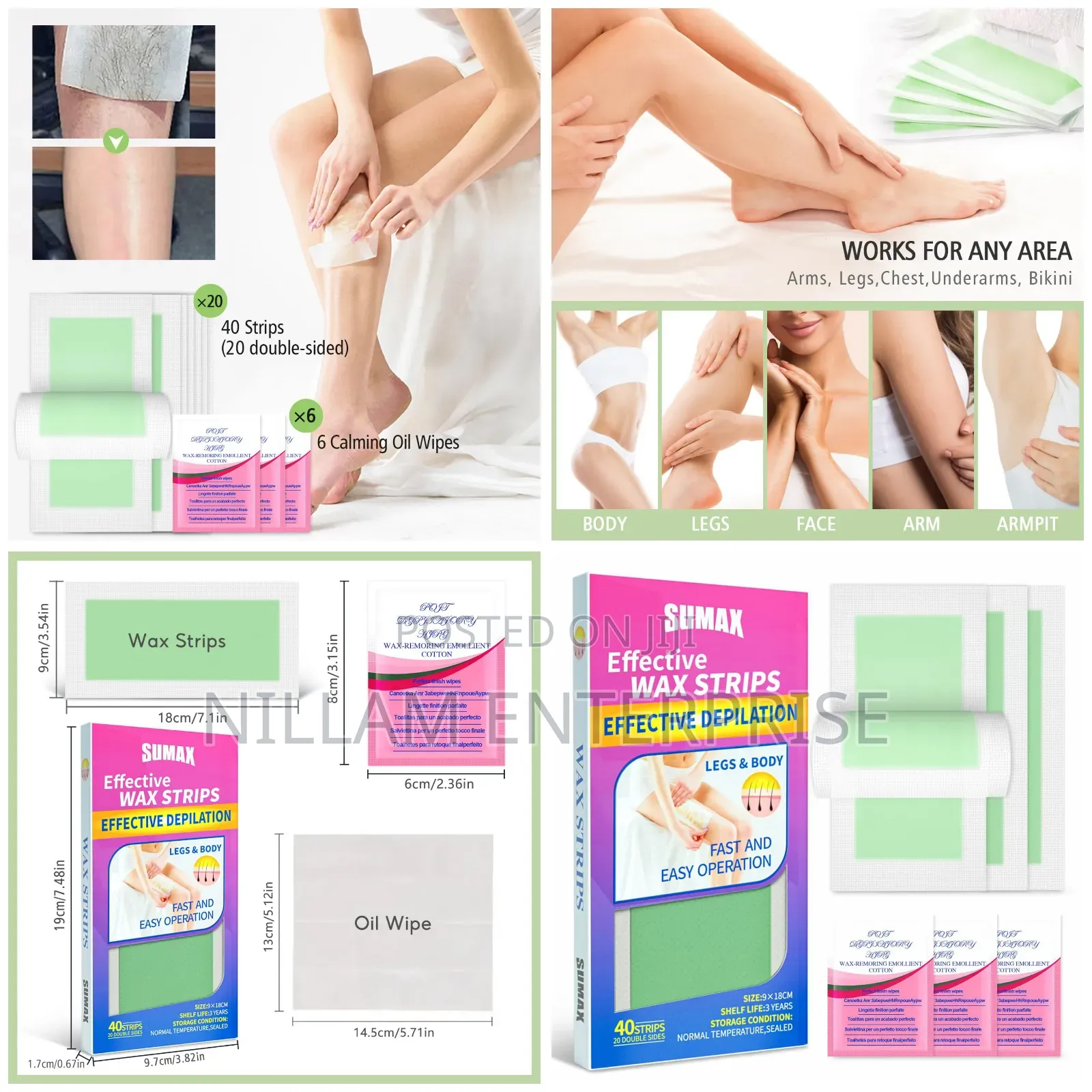 40 Strips Rapid Hair Removal Wax Strips,
