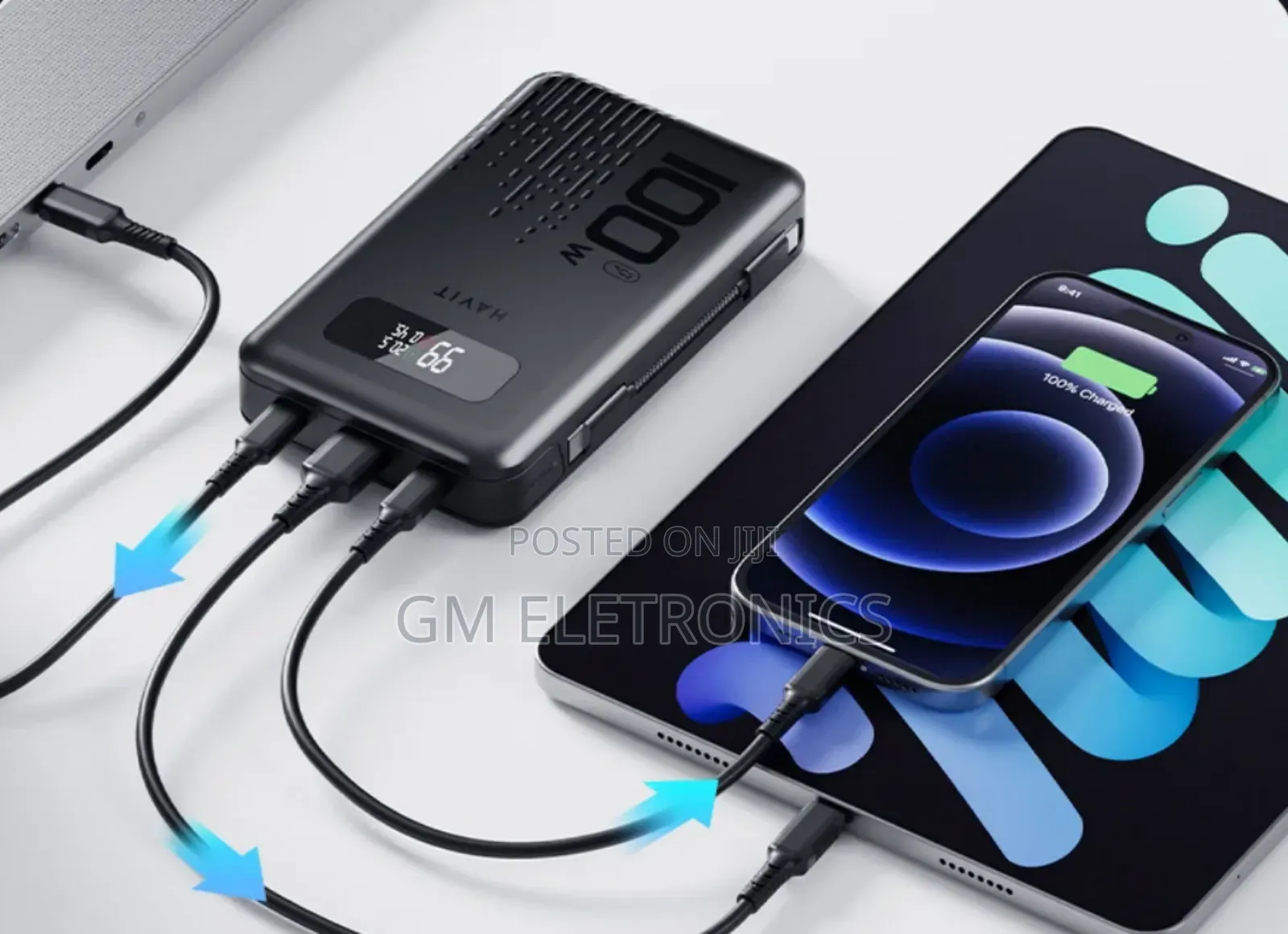 20000mah Havit 100w Portable Power Bank-Led Display.