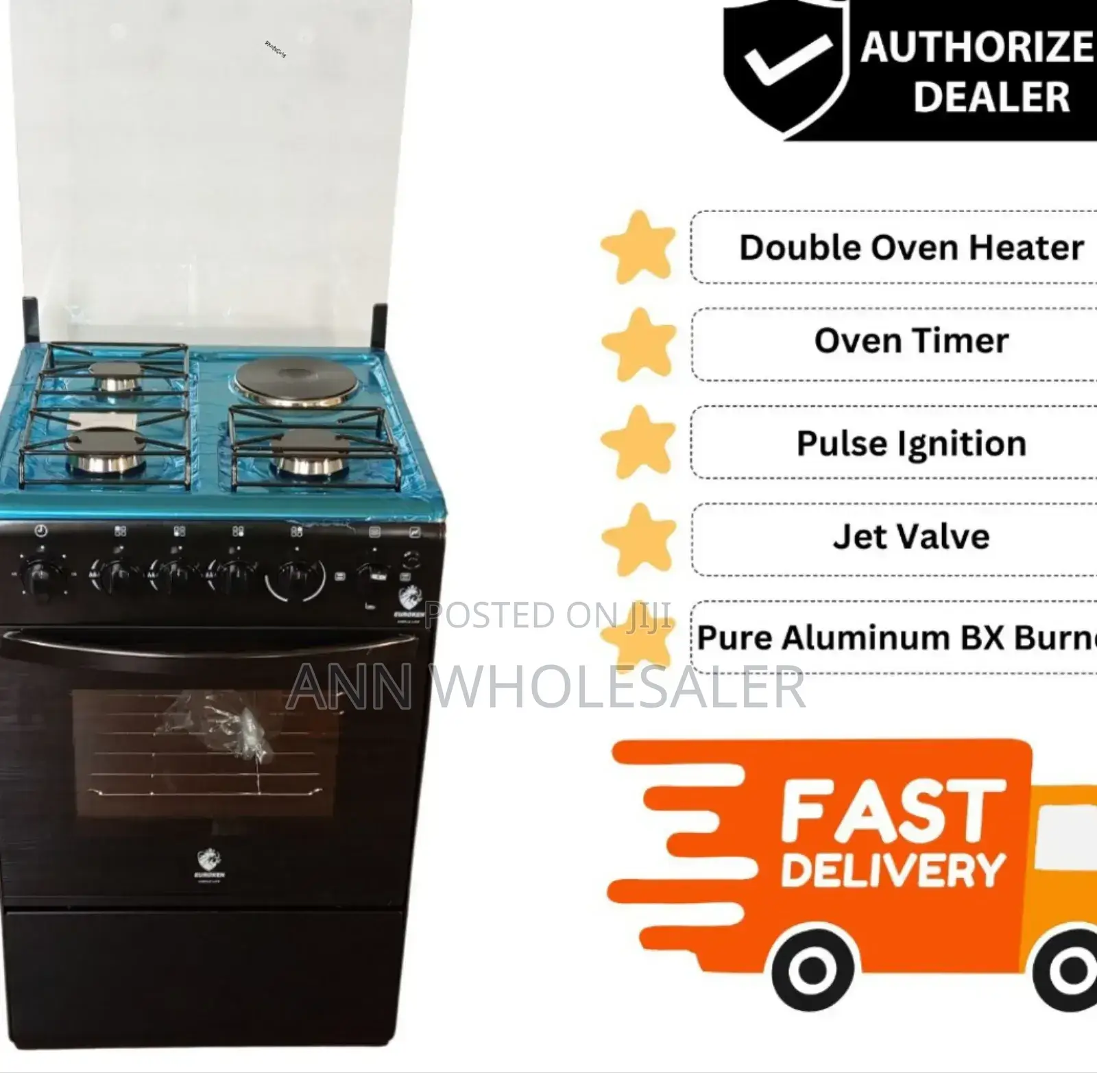 Full Euroken Standing Cooker With Gas Oven Cookerc/9