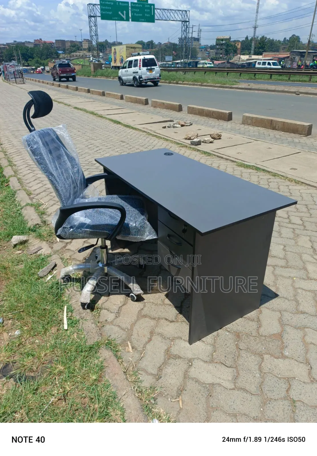 Office Desk and Headrest Office Chair