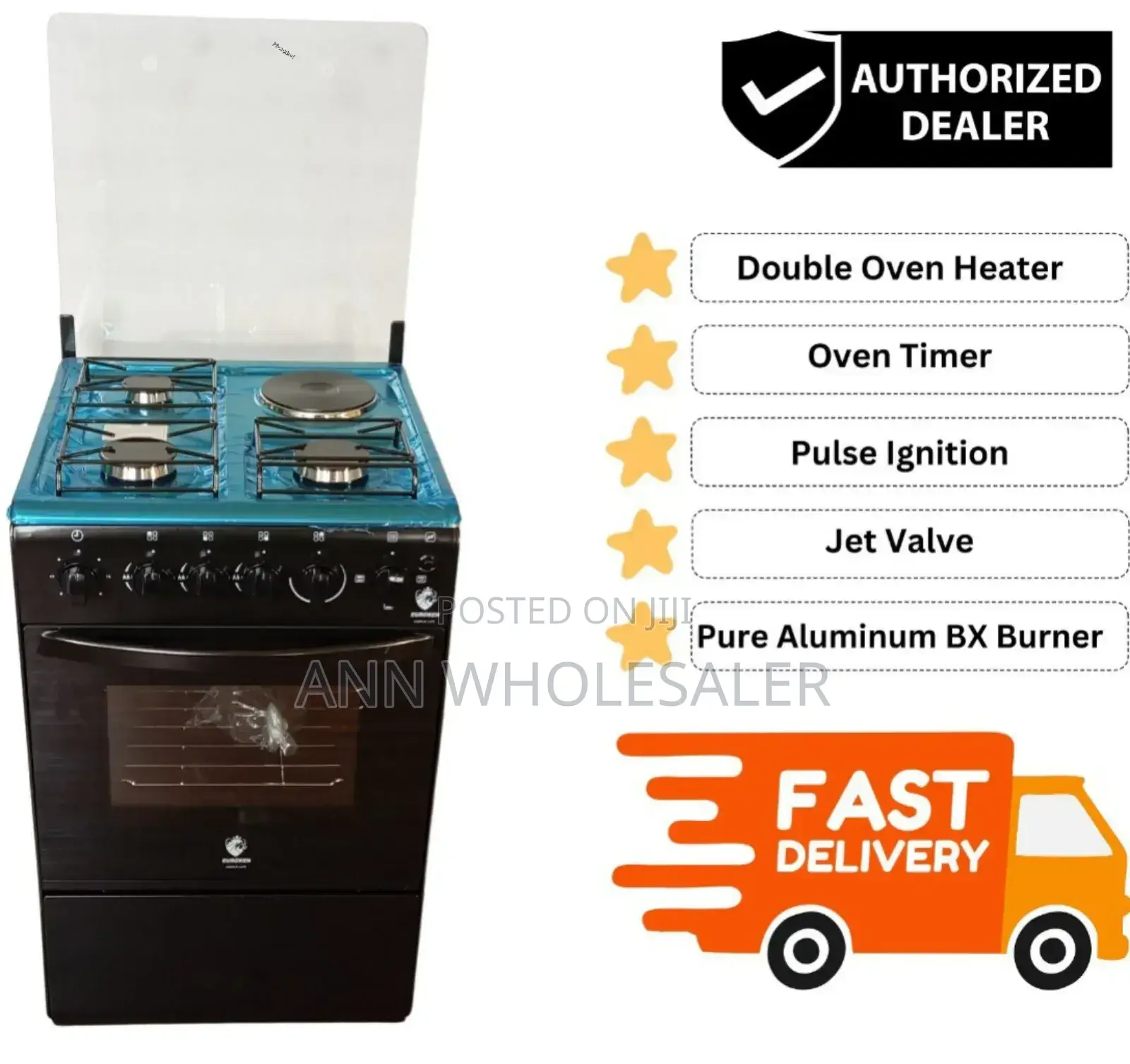 Double Ove Heater Full Euroken Standing Cooker / Oven Cooker