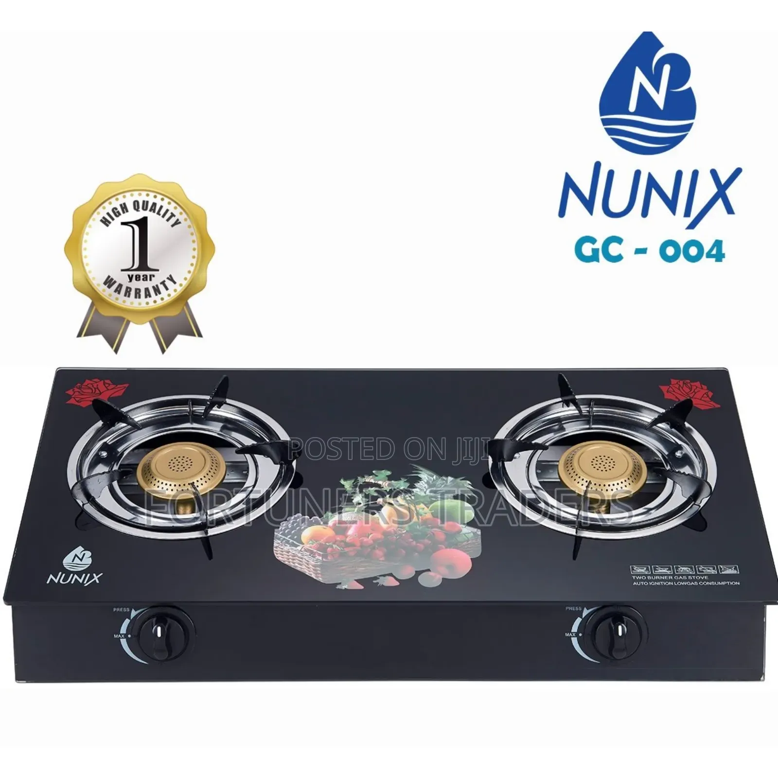 Two Burner, Glass Top