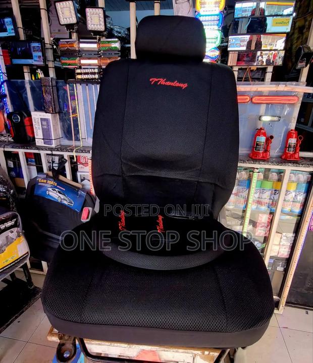 5pcs Black Fabric Car Seat Top Cloth Cover (5 Seaters)