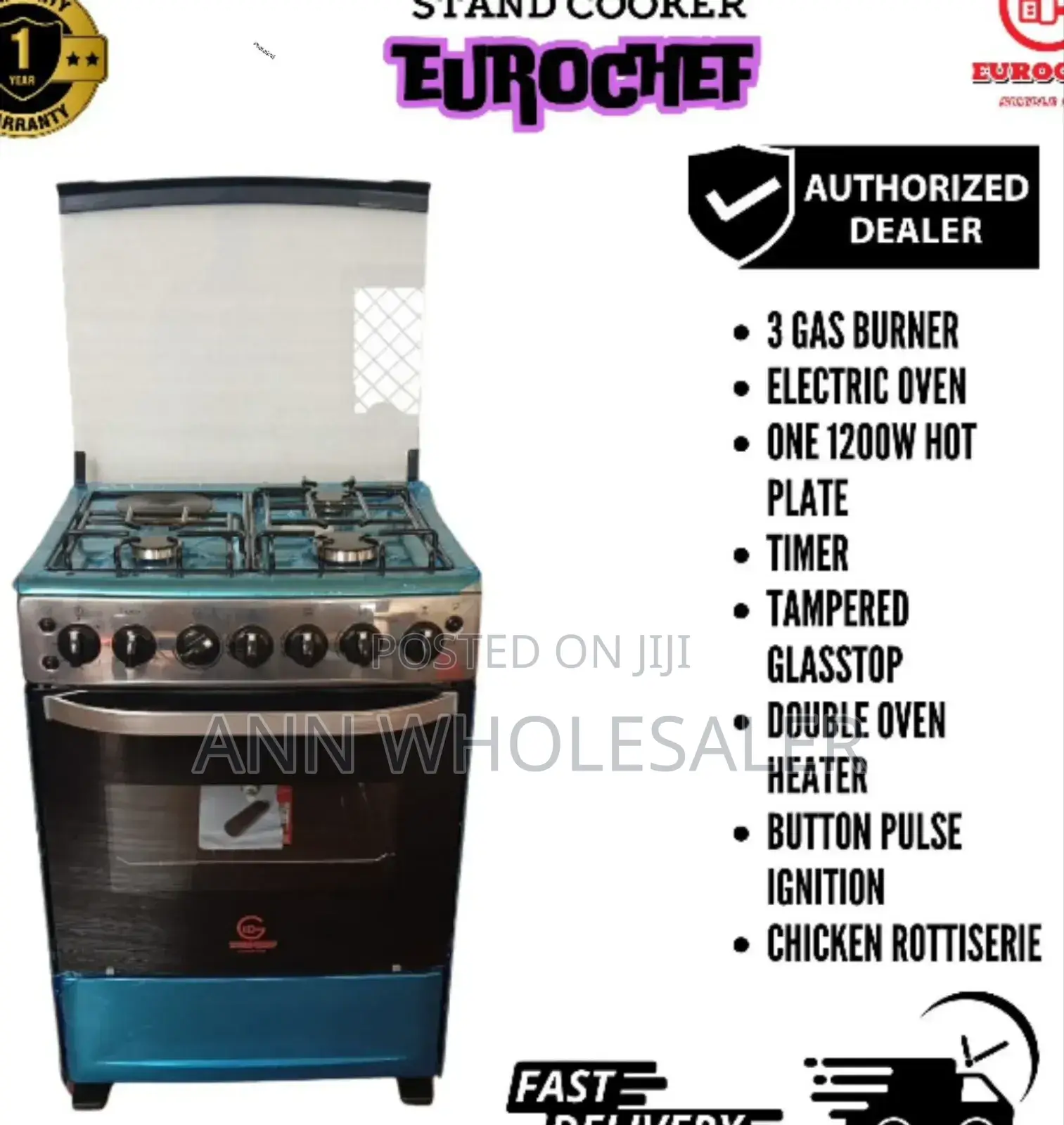 E+1 Euroken Gas Cooker 60 by 65 E/7