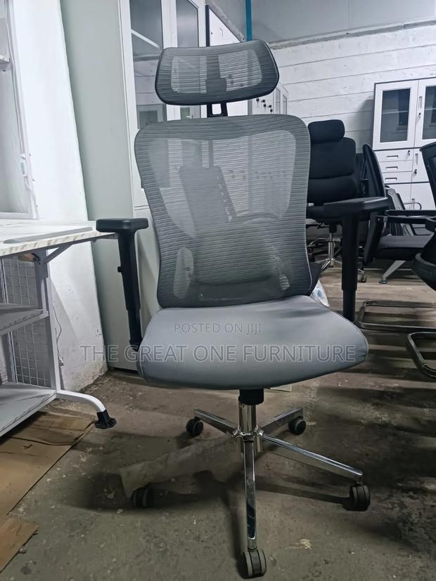 Adjustable High Back Mesh Office Chair With Headrest Gv4qk