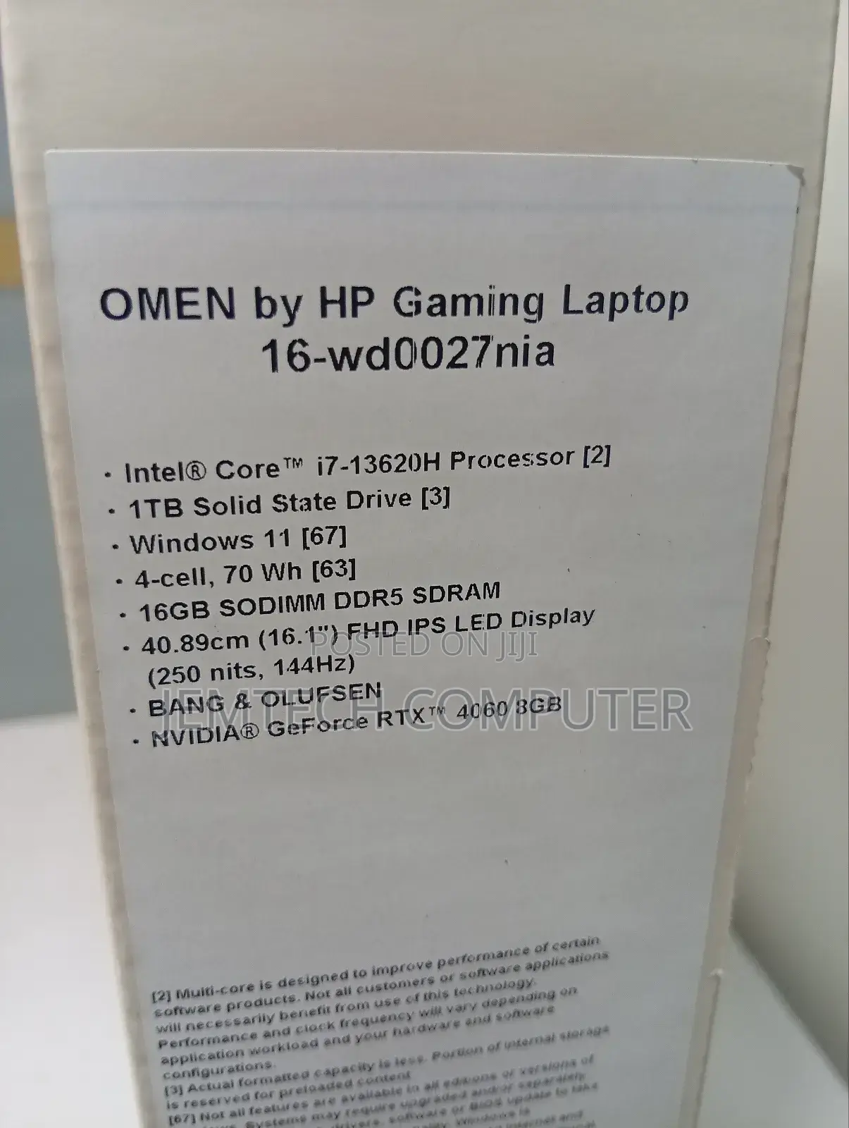 New Laptop HP Omen 16 16GB Intel Core i7 SSD 1T