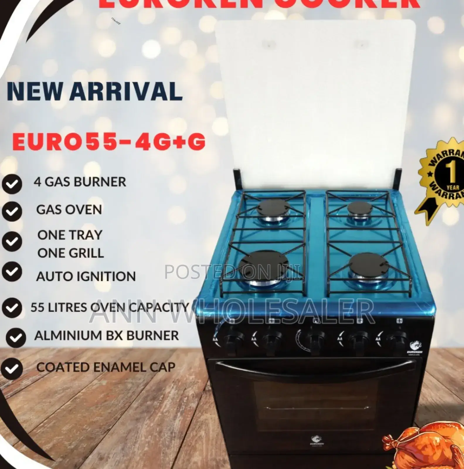 Aluminium Bx Burner Full Euroken Cooker/Gas Oven G/8