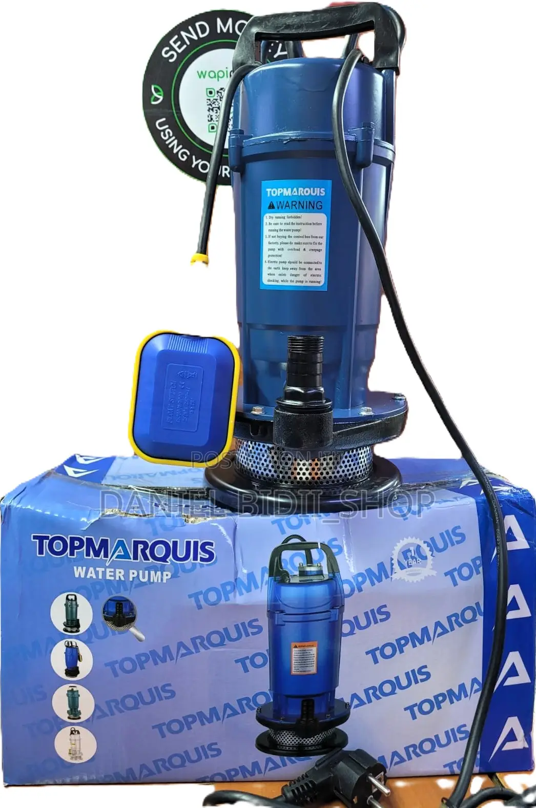 QDX Topmarouis 0.5hp Electric Submersible Waterpump 17m.